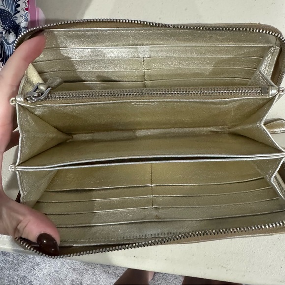 Prada Milano Quilted Metallic Gold Zip-Around Wallet - Picture 7 of 16